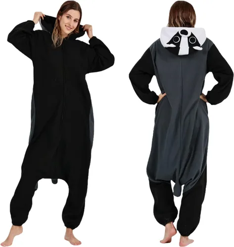 Vista 3 de SimZoo Adult Animal Onesie Pajamas, Men and Women's Animal Cosplay Costume Sleepwear, One-Piece Unisex Homewear