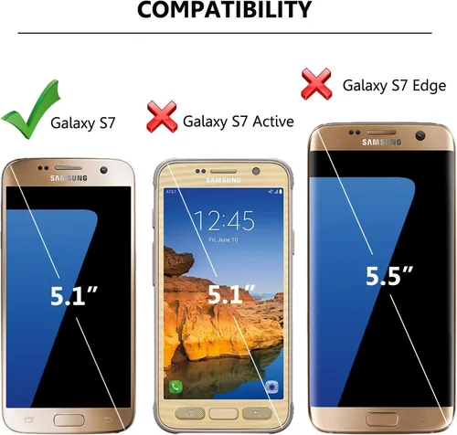 Vista 7 de Jeylly Funda para Galaxy S7, [3 colores] Slim Hybrid Impact Rugged Soft TPU Negro