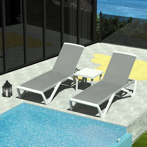 Vista 9 de Domi - Tumbona de aluminio para exteriores con respaldo ajustable, para playa, patio, balcón, piscina (1 silla marrón)