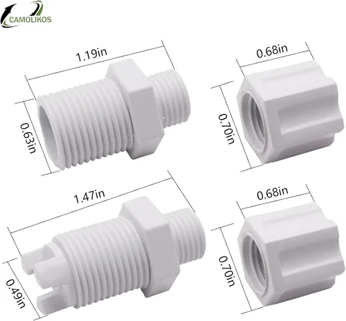 Vista 2 de CL220 CLX220EA Kit de montaje de entrada de tuerca de compresión de válvula de retención de clorador para alimentador 1/4 "reemplazo tuerca