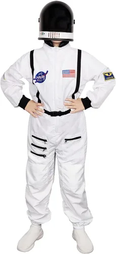 Vista 2 de Lulu Home Disfraz de astronauta para niños de Halloween con casco espacial S M L XL adolescente