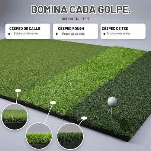 Vista 2 de TriZone Pro - Alfombrilla de golf premium de 6 x 4 pies con camisetas