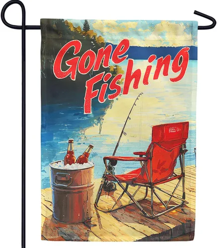 Vista 16 de A Little Rain Gnome Umbrella Garden Flag 12.5" x 18" Double Sided