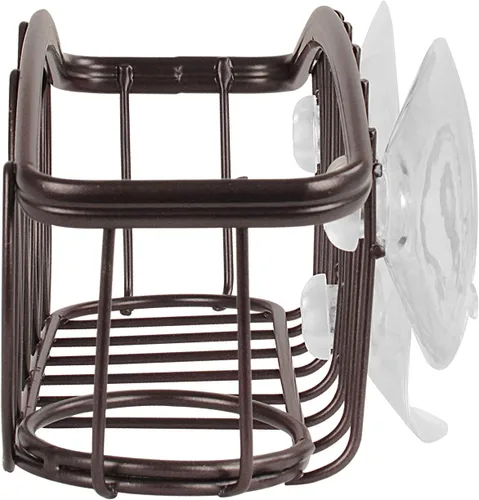 Vista 4 de Spectrum Soporte de esponja de hojas para cepillo y esponja con ventosa, organizador de fregadero de cocina, organizador decorativo de alambre