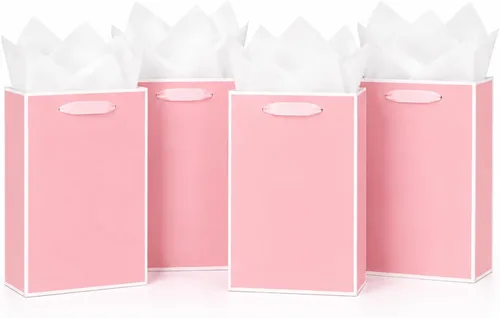 Vista 19 de SHIPKEY Paquete de 10 bolsas de regalo verde aguamarina con papel de seda bolsa de regalo de dama de honor de 8 x 4 x 11 pulgadas, bolsa de papel
