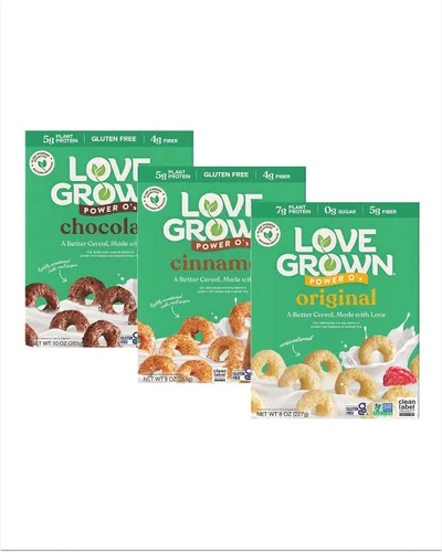 Vista 13 de Love Grown Power O's - Cereal de chocolate sin gluten con alto contenido de proteínas, vegano, certificado sin OMG, bajo en azúcar, alto en fibra
