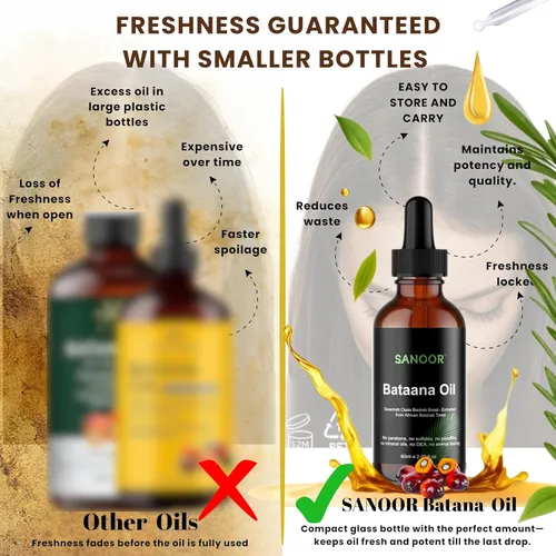 Vista 6 de SANOOR Aceite de batana africana, 100% puro y prensado en frío, fórmula orgánica de oasis de sabana para el cuidado del cabello, cuidado de la piel
