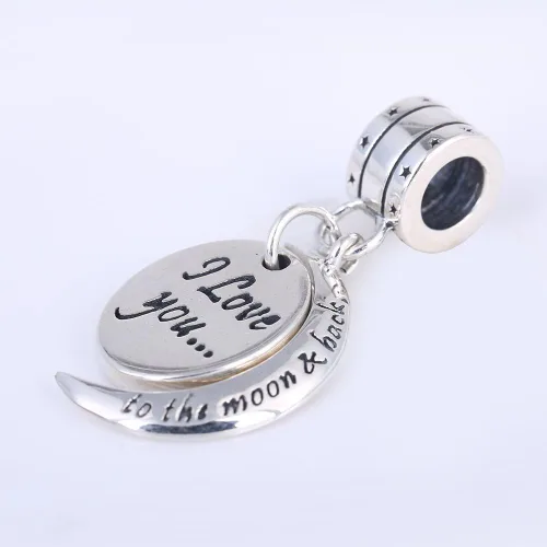 Vista 3 de SOUKISS Abalorios colgantes de plata de ley 925 con diseño de corazón de amor para Pandora, pulsera y collar