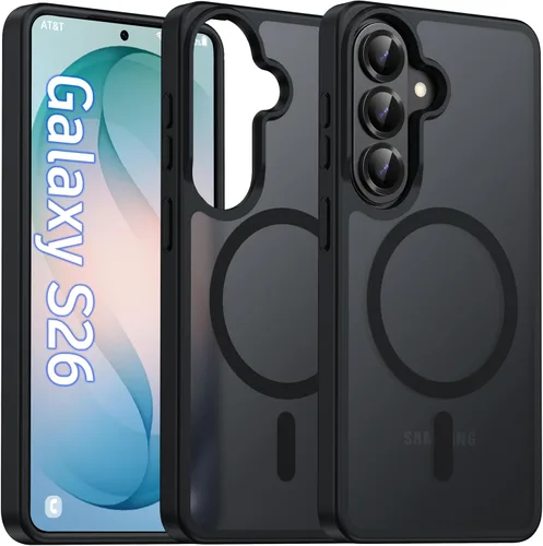 Vista 60 de Oterkin Funda magnética para Samsung Galaxy A17 mate, funda de teléfono A17 compatible con MagSafe esmerilada, translúcida, a prueba de golpes Negro