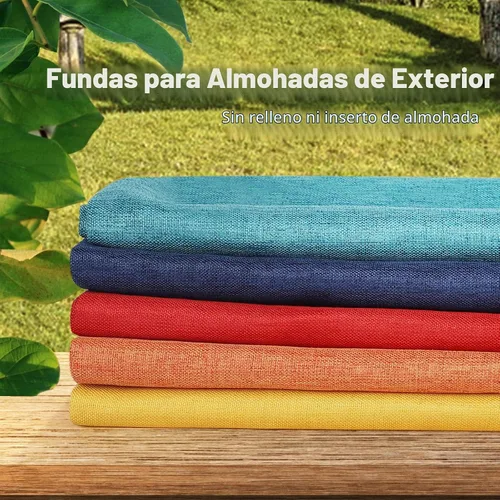 Vista 5 de Paquete de 2 fundas de almohada para exteriores, fundas de almohada decorativas de línea sólida, impermeables, para jardín, patio, sofá, decoración