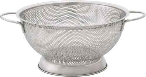 Vista 10 de HIC Kitchen Colador perforado con asas, acero inoxidable 18/8, 7.5 pulgadas