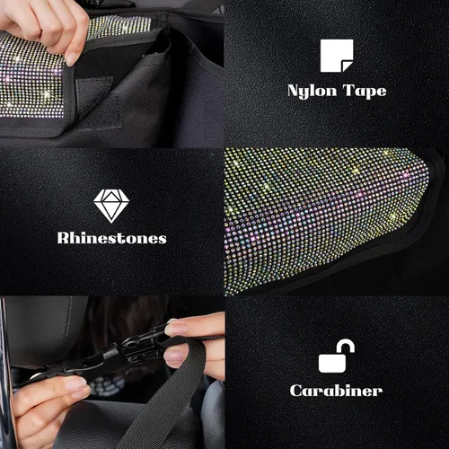 Vista 6 de eing Organizador de maletero de auto y almacenamiento, organizador colgante para asiento trasero para SUV, camioneta, MPV, impermeable, bolsa