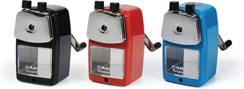 Vista 7 de Carl Angel-5 - Sacapuntas para artistas y profesores de alta resistencia, manivela manual de precisión con parada automática, compatible con lápices