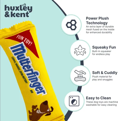 Vista 5 de Huxley & Kent Juguete Divertido para Perros con Chirriador – Juguetes de Felpa Power Plush con Sonido para Perros Pequeños, Medianos y Grandes