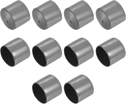 Vista 148 de uxcell 10 tapas de goma para extremos de 0.591 in de identificación, tapa de extremo redondo, protectores de rosca de tornillo, color negro