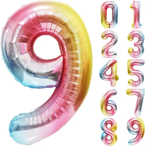 Vista 52 de Globos gigantes de números negros de 40 pulgadas, globos de aluminio de Mylar con helio para cumpleaños, globo número 0 para decoración de fiestas