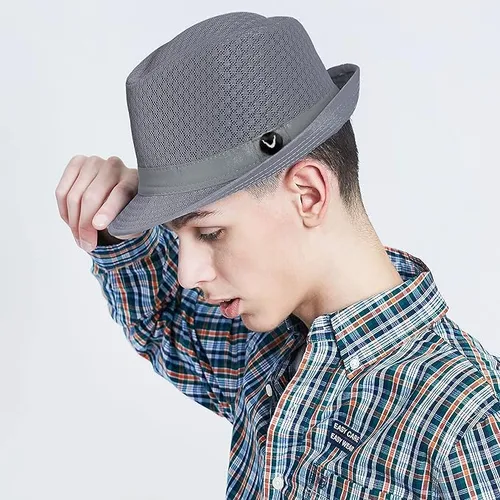Vista 5 de The Hat Depot Sombrero Fedora triturable de malla suave suave y ligera