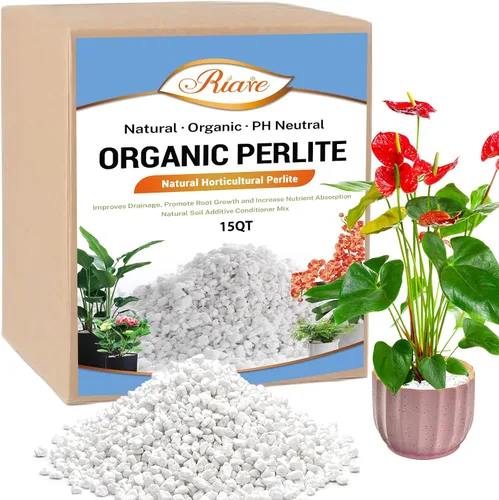 Vista 10 de Riare Perlita orgánica de 2 cuartos de galón para plantas, enmienda de suelo de perlita hortícola para plantas, mezcla de macetas, acondicionador