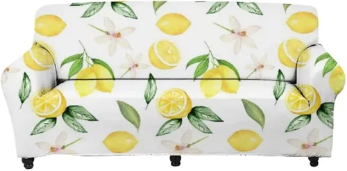 Vista 9 de Horeset Funda elástica para sofá de 1 cojín, diseño floral colorido con espuma antideslizante y parte inferior elástica
