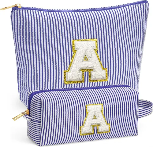 Vista 28 de Set de Bolsos de Maquillaje de Viaje - Bolso Inicial de Aseo de Viaje, Bolso de Cosméticos Portátil Bolso de Maquillaje de Viaje con Artículos Azul