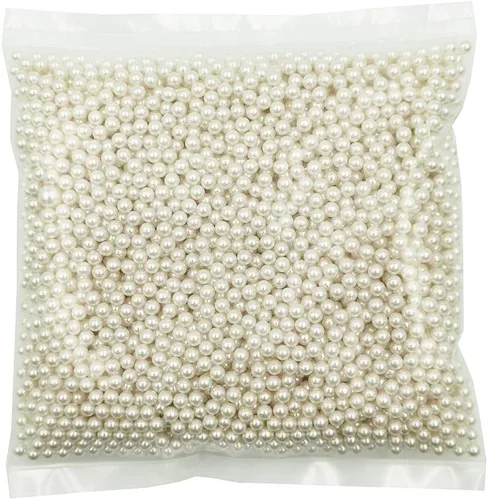 Vista 23 de INSPIRELLE 2600 perlas de imitación de ABS negras sin perforar para rellenos de jarrón, cuentas de maquillaje sin agujero de 0.236 pulgadas