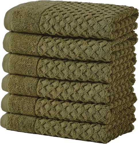Vista 97 de Great Bay Home - Toallas de mano 100% algodón blanco, 6 toallas de baño suaves para manos, altamente absorbentes y de secado rápido, colección 01
