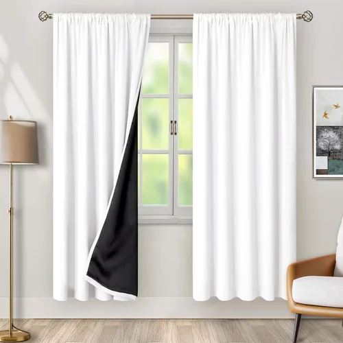 Vista 42 de BGment - Cortinas opacas para sala de estar de 63 pulgadas de largo, juego de 2 paneles, cortinas para oscurecer toda la habitación, cortinas