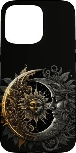 Vista 31 de Moon And Sun Celestial Yin And Yang Leaves Case for iPhone 16