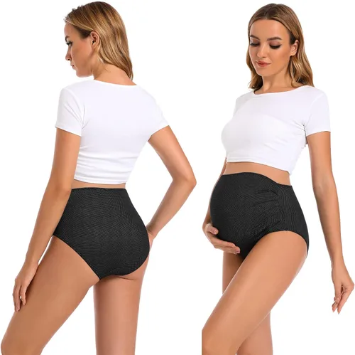 Vista 4 de MOMATE Ropa interior de maternidad sobre golpes de cintura alta cobertura completa ropa de maternidad para mujer
