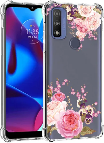 Vista 6 de Funda para Moto G Pure, Moto G Power 2022, TPU de goma suave con cuatro esquinas reforzada anticaídas para Motorola Moto G Pure 2021/Moto G Power