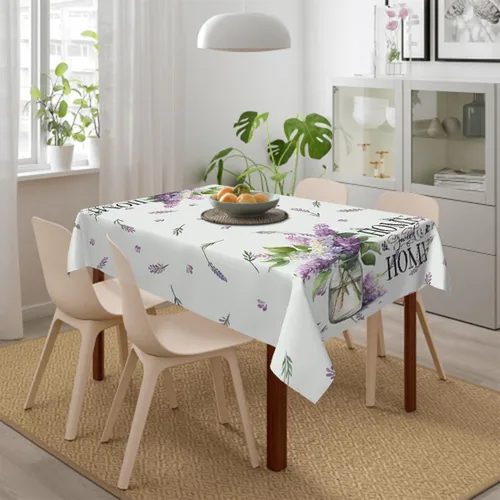 Vista 8 de Mantel rectangular decorativo con hojas de lavanda moradas para el hogar, mantel para comedor, barbacoa, picnic, mesa auxiliar, 52 x 70 pulgadas