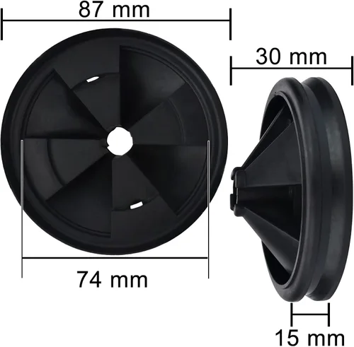 Vista 2 de Paquete de 2 protectores contra salpicaduras para eliminación de basura de 3 3/8 pulgadas, repuesto QCB-AM compatible con InSinkErator Evolution