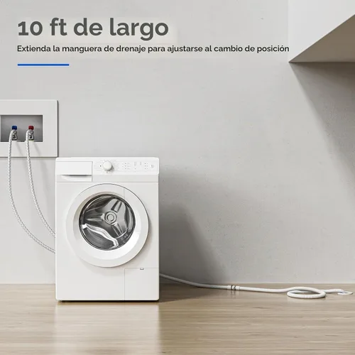 Vista 6 de Kit de extensión universal de manguera de drenaje de lavadora de 6 pies, manguera de drenaje flexible para lavadora, ajuste universal para todas