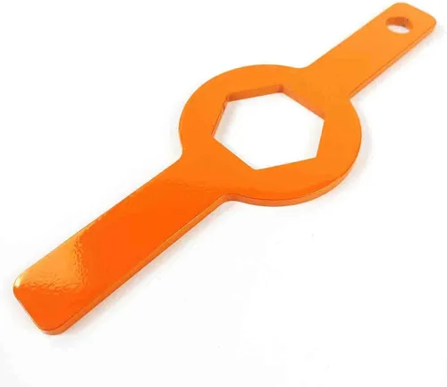 Vista 2 de Llave inglesa de tuerca de tina, llave inglesa GE para arandela (1-11/16 pulgadas solo arandela GE) con recubrimiento en polvo acabado en naranja