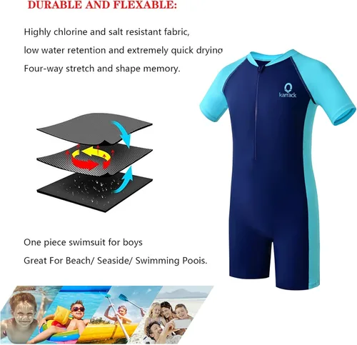 Vista 3 de karrack Traje de baño de una pieza para niñas y niños con protección solar UPF 50+