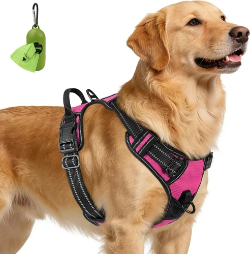 Vista 38 de Joytale Arnés sin tirones para perros pequeños, chaleco reflectante para mascotas con clip frontal, arnés acolchado suave ajustable con asa de fácil