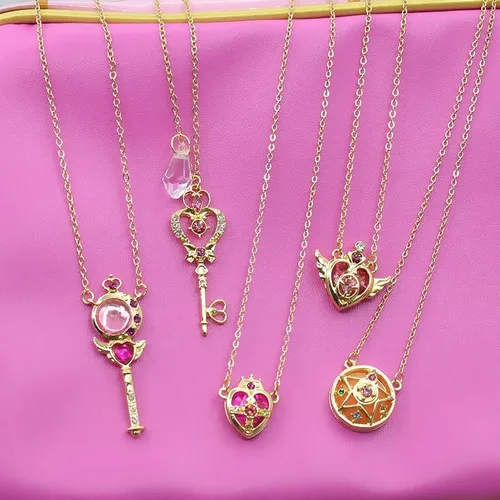 Vista 6 de POYAMUSE Collar con colgante de estrella guardiana de anime para mujer, joyería de cosplay