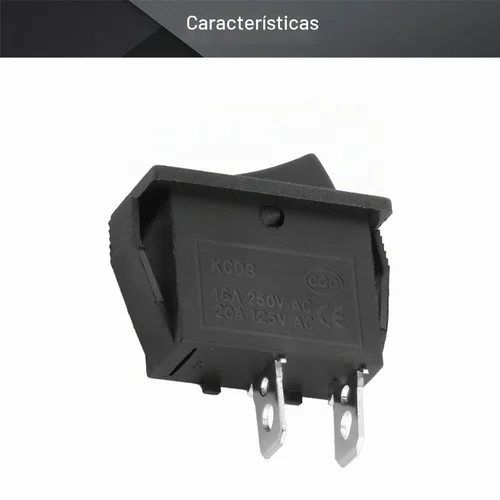 Vista 4 de Interruptor basculante de barco de encendido/apagado de 2 pines Negro