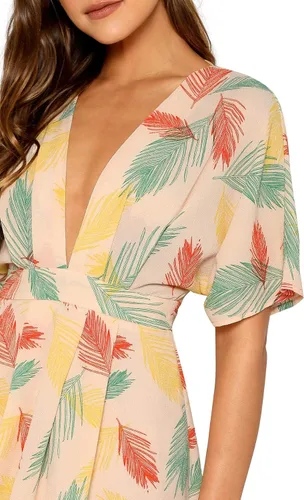 Vista 3 de Floerns - Vestido corto de verano con cuello en V y espalda abierta para mujer