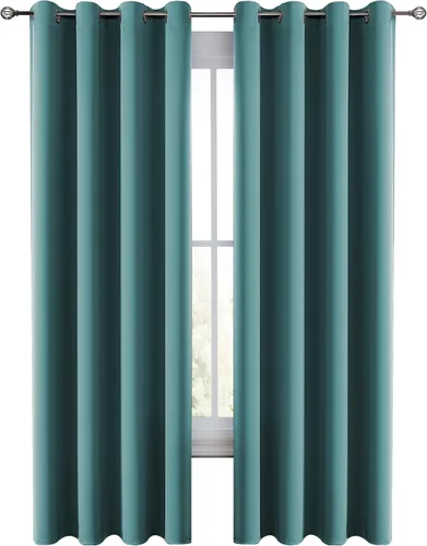 Vista 27 de LUX Décor - Juego de 2 paneles de cortinas opacas de alta calidad de 63 pulgadas de largo, cortinas de oscurecimiento de habitación con aislamiento