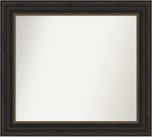 Vista 676 de Amanti Art Espejo de pared personalizado no biselado (25 x 25 pulgadas), marco de bronce acentuado, varios tamaños personalizados, espejo de baño