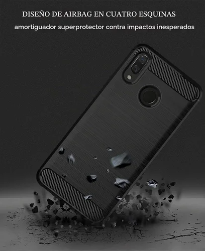 Vista 4 de Asuwish Funda de teléfono para Huawei Y9 2019/Y8s/Enjoy 9 Plus con cubierta protectora de pantalla de vidrio templado y accesorios de celda Negro