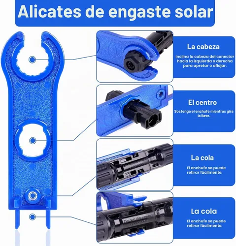 Vista 6 de Kit de conectores de panel solar de 20 pares con herramienta engarzadora, juego de conectores profesionales que incluye alicates de prensado, 2