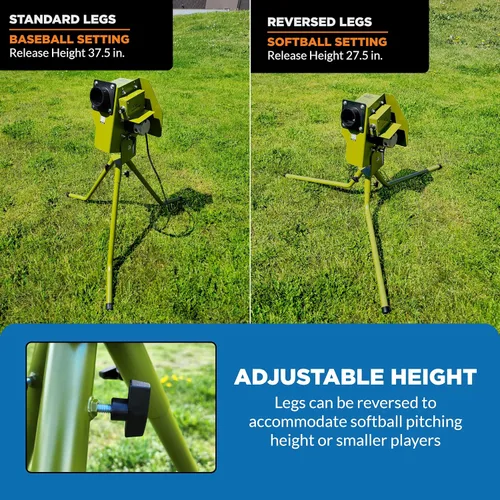 Vista 3 de Mound Yeti Baseball Softball Pitching Machine, Youth and Adult Single Wheel Pitching Machine for Baseball and Softball, Training Equipment