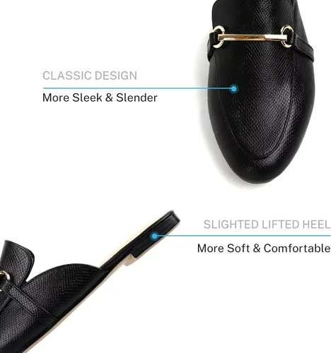 Vista 2 de MUSSHOE - Zuecos para mujer, planos, cómodos, tipo mocasín sin talón