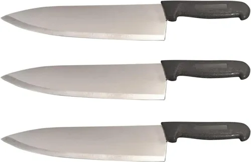 Vista 6 de Cuchillo de chef de 12 pulgadas, mango negro, cubiertos de cocina comercial afilados de afeitar, cuchillos de cocina