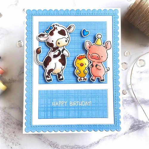 Vista 3 de Sellos cuadrados transparentes de celosía para hacer tarjetas, sellos de goma para álbumes de recortes, álbum de fotos, papel de relieve, decoración