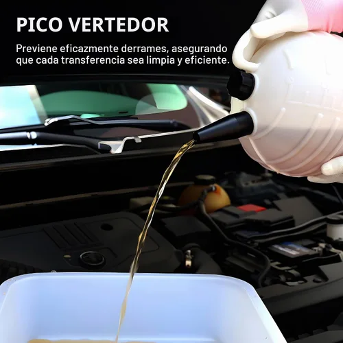 Vista 4 de Bomba extractora de aceite al vacío manual Hexace 6L con 1 manguera y 3 tubos