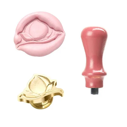 Vista 10 de Kit de sellado de cera con diseño de fresa en relieve, cabeza de sello de cera, mango de madera para tarjetas, sobres, decoración