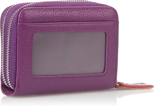Vista 2 de KALMOR Billeteras de piel para mujer, con doble cremallera, con bloqueo RFID y bolsillo para monedas, 4. 25 x 3. 0 x 1.5